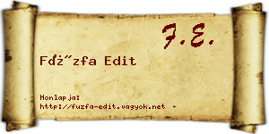 Füzfa Edit névjegykártya